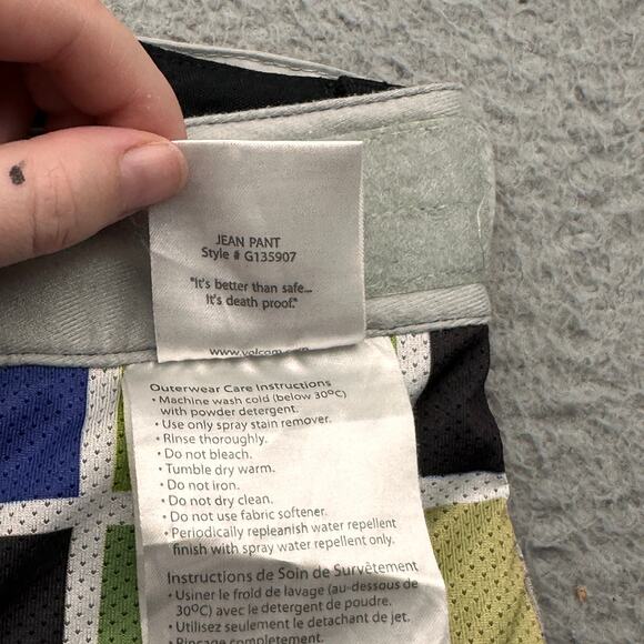 Volcom Nimbus Black Snowboarding Pants Mens Large Black White Pockets - Picture 10 of 16